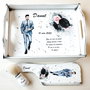 Tavita/set pentru mire, tema mire in costum gri