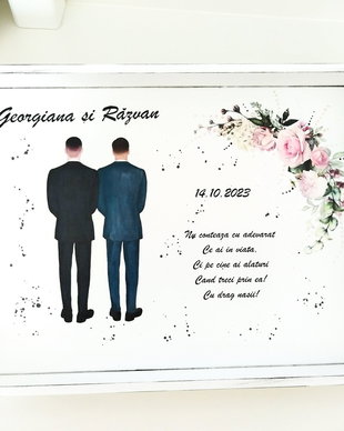 Tavita/set pentru mire, tema mirele impreuna cu nasul
