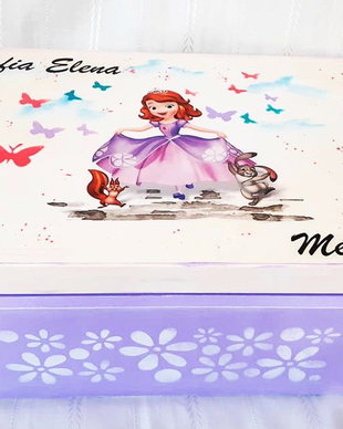 Cutie trusou botez/mot printesa Sofia