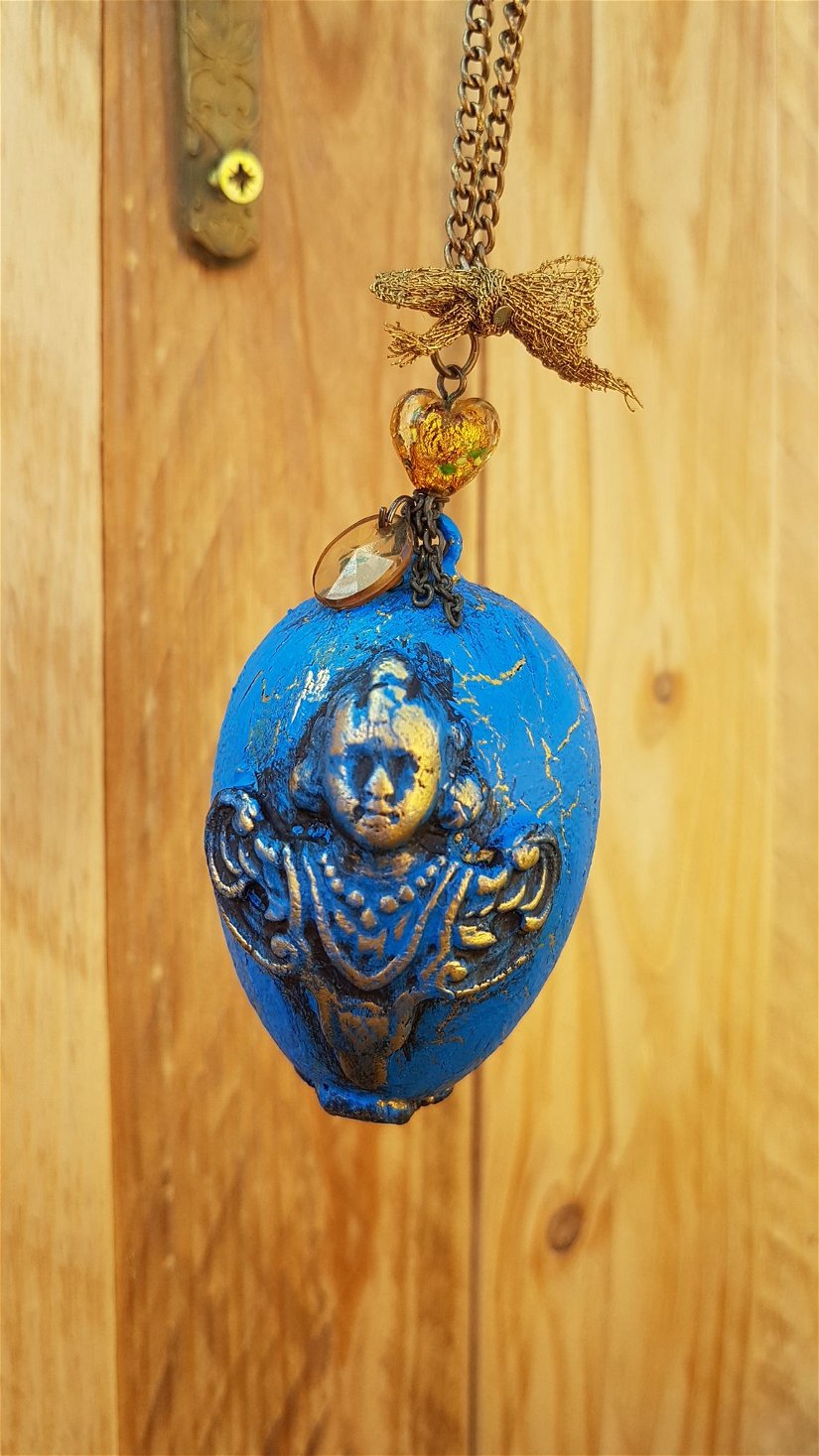 Decoratiune suspendata, handmade - "Blue baroque"