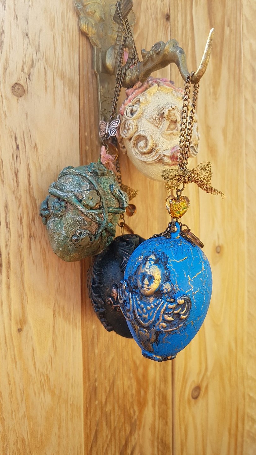 Decoratiune suspendata, handmade - "Blue baroque"