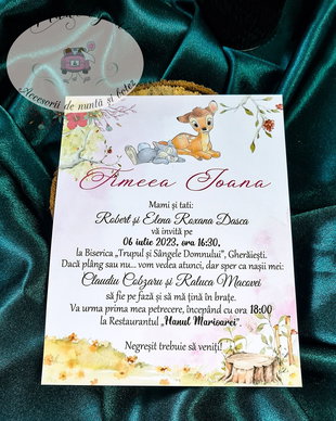 Invitatie botez Bambi