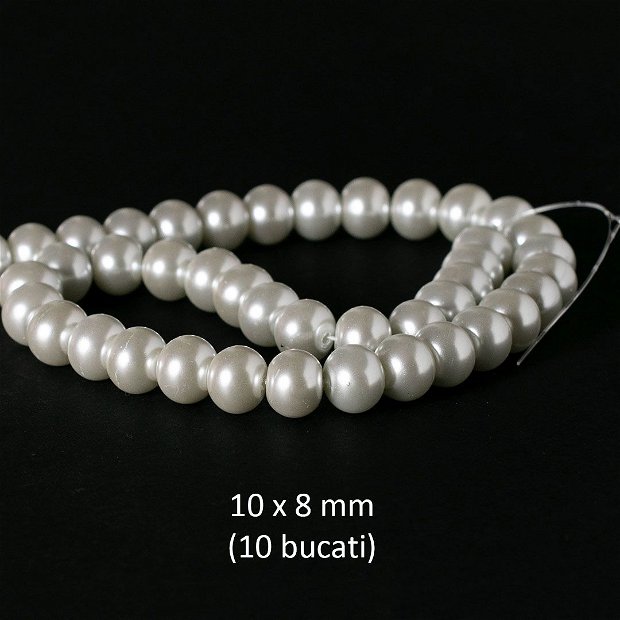Perle de sticla, 10 x 9 mm, 10 bucati, MPS-34