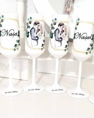 Pahare de nunta personalizate, miri, nasi, parinti