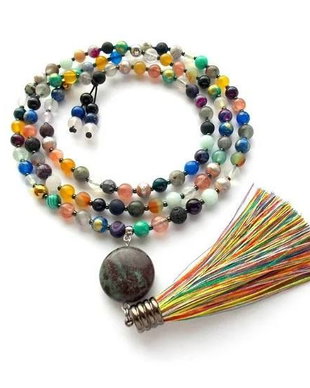 Colier Mala 108+1*Jasp+MixPietre*Meditatie si rugaciune