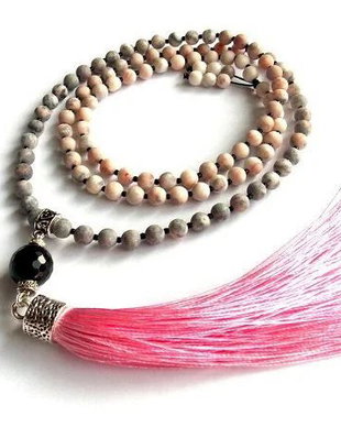 Colier Mala 108+1*Onix+Jasp*Meditatie si rugaciune