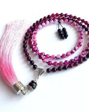 Colier Mala 108+1*Onix+Agate*Meditatie si rugaciune