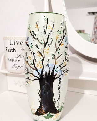 Vaza decorata si personalizata, cadou 8 Martie