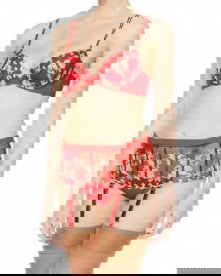 LA PERLA CHILOT PORTJARTIER COLECTIE  FLORALIA MARIME 12 GB,40F,38D,NOU PRET 279E