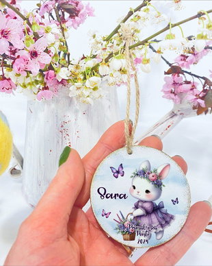 Ornament decorativ pe forma rotunda personalizat cu tematica de Paste