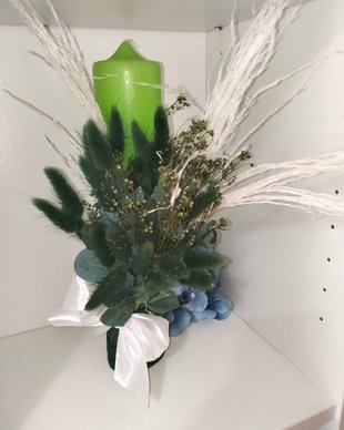 Lumânare botez flori uscate