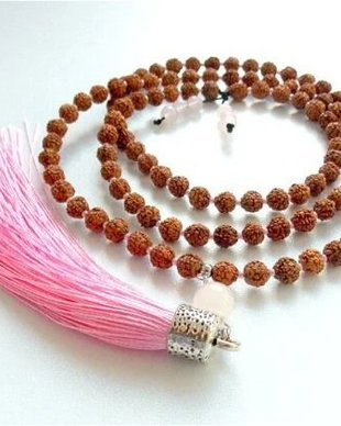 Colier Mala 108+1*Rudraksha+CuartRoz*Meditatie si rugaciune
