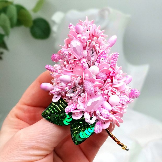 Broșă - Floare de LILIAC Pink Desires