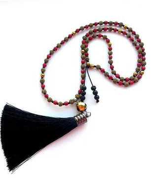 Colier Mala 108+1*Hematit+Howlit+Lava*Meditatie si rugaciune
