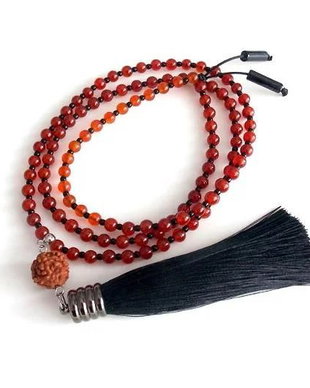Colier Mala 108+1*Rudraksha+Carneol+Onix*Meditatie si rugaciune