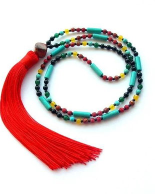 Colier Mala 108+1*Jasp+Turcoaz+Howlit+Onix+Jad*Meditatie si rugaciune