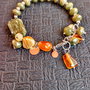 Bratara argint vesuvianit ambra chihlimbar opal galben charm boho chic trendy - Transport gratuit