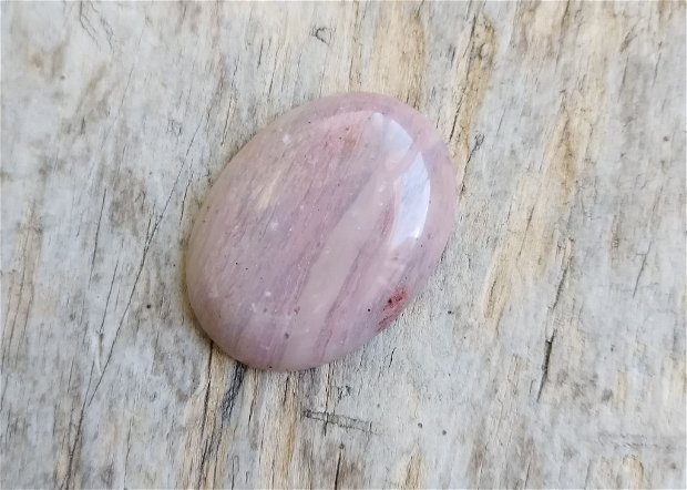 Cabochon rodonit roz prafuit, 40x30x7 mm