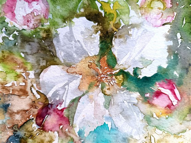 Tablou Spring bloom - Pictura Originală în Acuarelă - Nature And Colors Collection