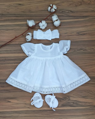 Set complet botez/set personalizat botez/rochita alba botez