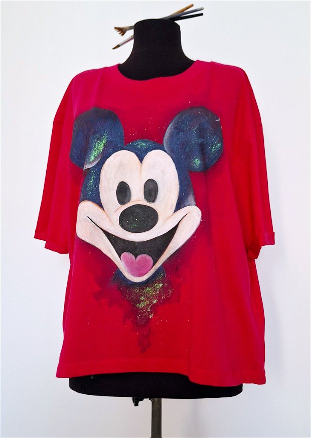 Tricou pictat oversize " Mickey"