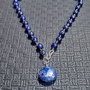 Colier argint lapis lazuli brioleta inchidere frontala lant argint clasic trendy - Transport gratuit