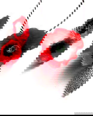 Set din fimo cu maci 45440