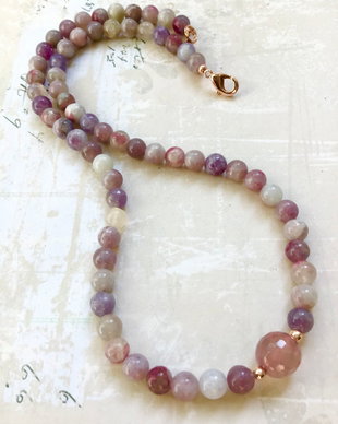 Colier CHOKER Turmalina pastel