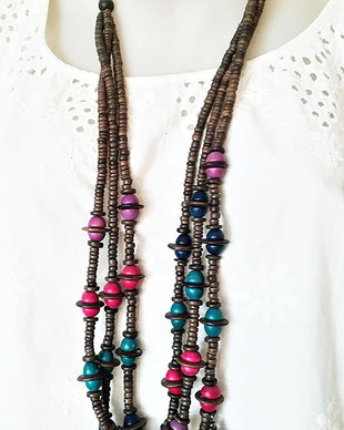 colier boho lung multisir  colorat