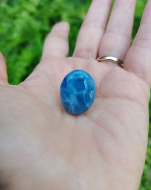 Inel Opal Owyhee blue si Argint 925 - IN1352 - Inel albastru reglabil, cadou romantic, cadou iubita, inel pietre semipretioase, inel cadou, bijuterii cadou, cadou sotie, cristaloterapie, cristale vindecatoare