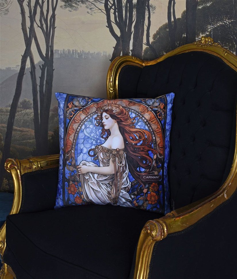Perna decorativa Art Nouveau cu portret femeie