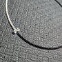Colier argint piatra lunii onix spacer argint asimetric contrast alb negru minimalist boho chic - Transport gratuit