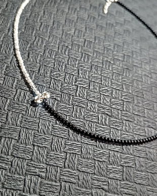 Colier argint piatra lunii onix spacer argint asimetric contrast alb negru minimalist boho chic - Transport gratuit