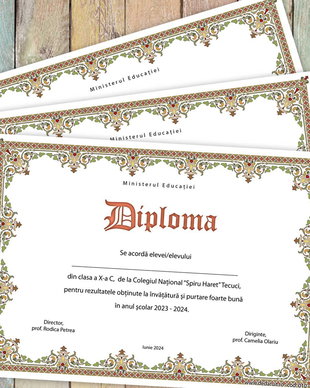 Diploma scolara model 010