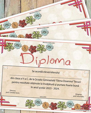Diploma scolara model 124