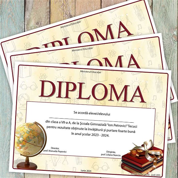 Diploma scolara model 055
