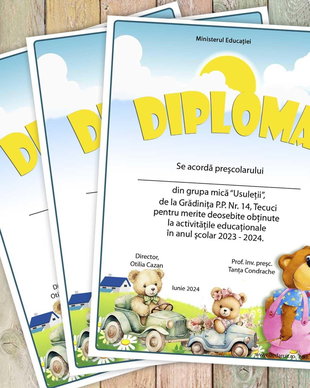 Diploma scolara clasa ursuletilor model 028