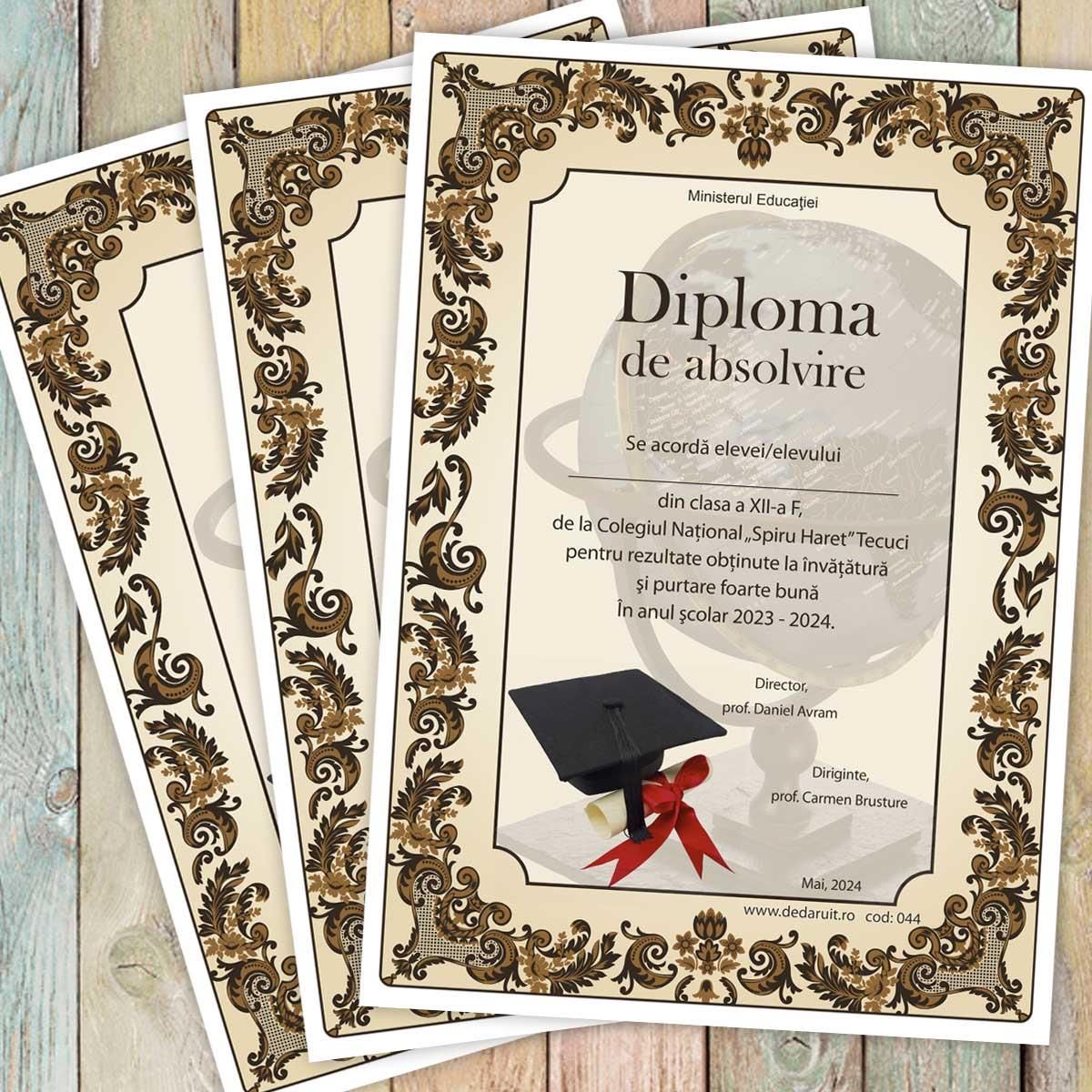 Diploma scolara absolvire - model 044 | Breslo