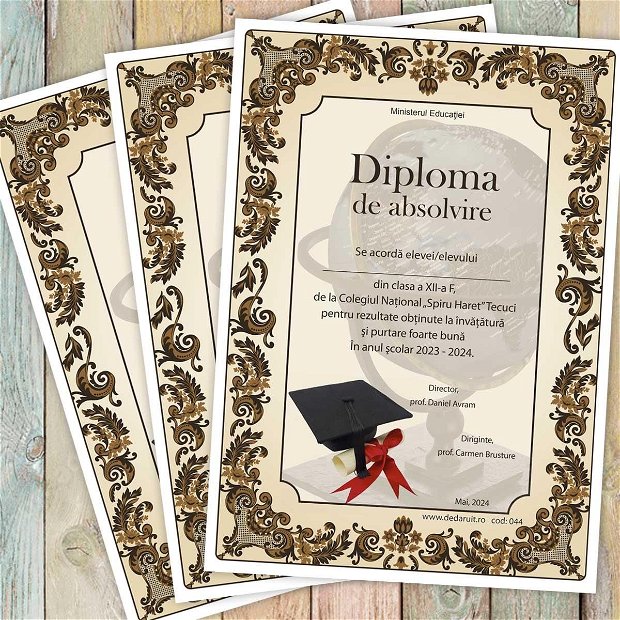 Diploma scolara absolvire - model 044