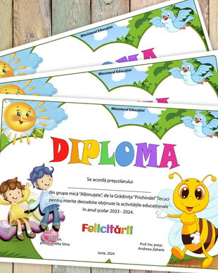 Diploma scolara clasa albinutelor / model 173