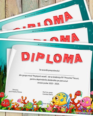 Diploma scolara cu mascota 186