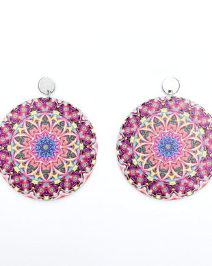 CERCEI MARI ROTUNZI DIN LEMN SI OTEL INOXIDABIL MANDALA FLOWER