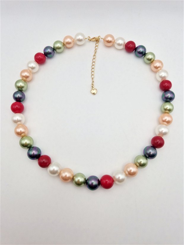 Colier multicolor | Perle | Aur