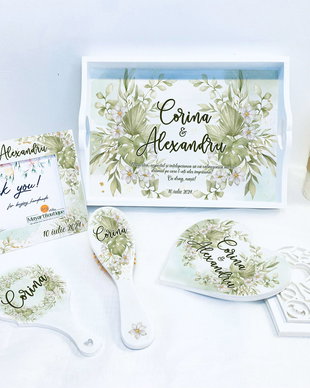 Set gatitul miresei - Boho Green Flora