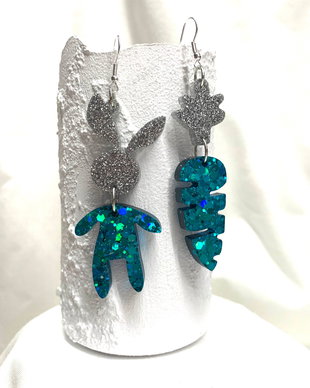 Cercei handmade din rasina epoxidica