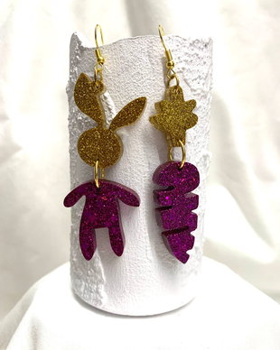 Cercei handmade din rasina epoxidica