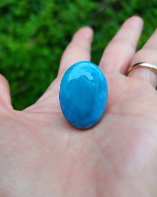 Inel Opal Owyhee blue si Argint 925 - IN1353 - Inel albastru reglabil, cadou romantic, cadou iubita, inel pietre semipretioase, inel cadou, bijuterii cadou, cadou sotie, cristaloterapie, cristale vindecatoare