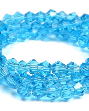 Cristale din sticla, biconice, 4 mm, aquamarin-19