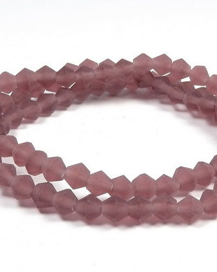 Cristale din sticla, biconice, frosted, 4 mm, antic rose-B05
