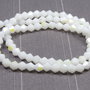 Cristale din sticla, biconice, opace, AB, 4 mm, albe-D15